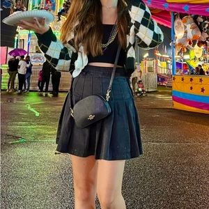 Black Pleated Tennis Skirt